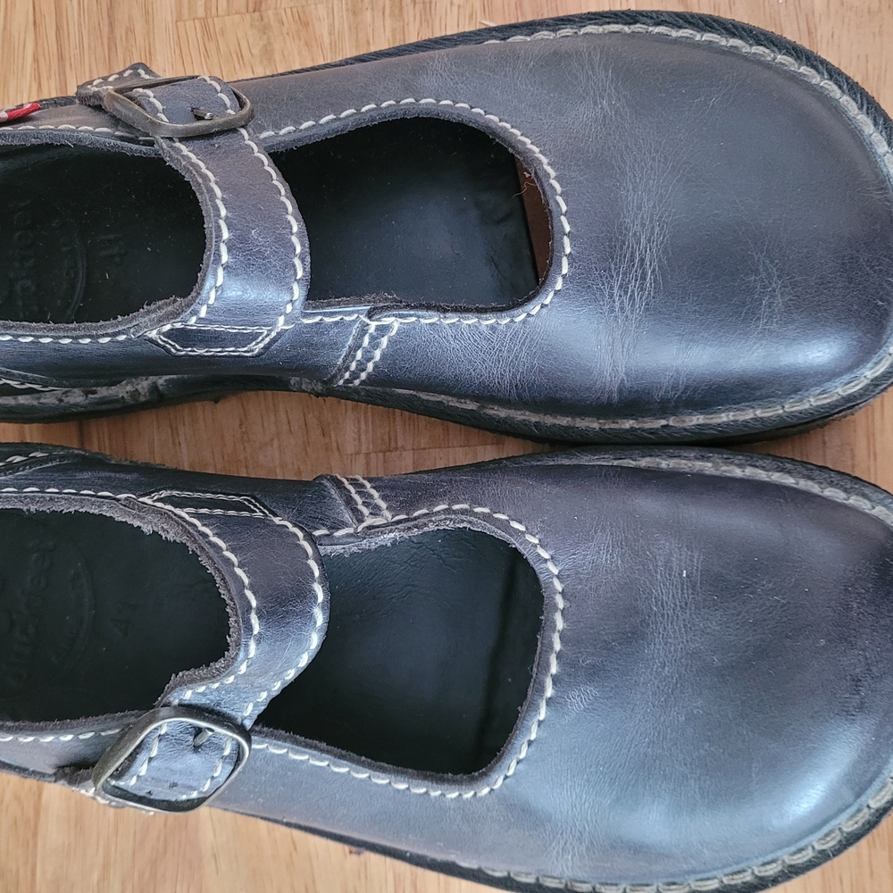 Black Leather Slip-On Loafers with Strap